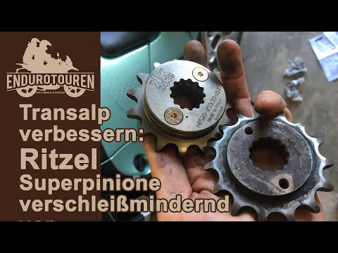 Enduro motorcycle tours: Super Pinione sprocket for Honda Transalp 600 PD06 protects the gearbox ...