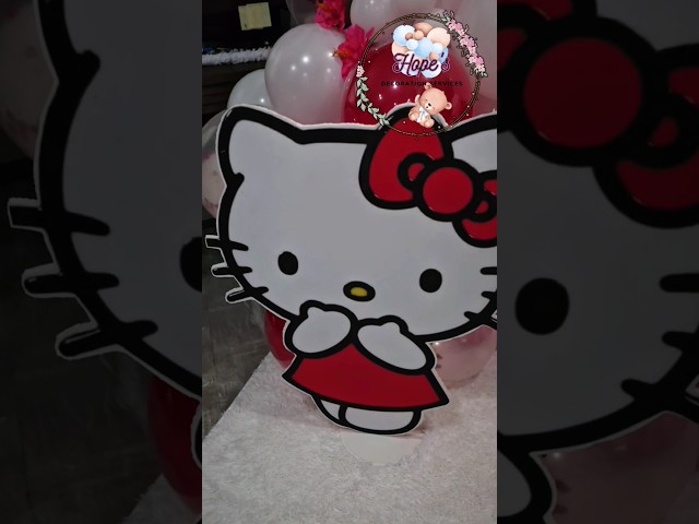 Vídeo relacionado con Globo de aluminio con forma de cabeza de Hello Kitty, 21 pulgadas, blanco y rosa, decoración de fiesta para aire o helio