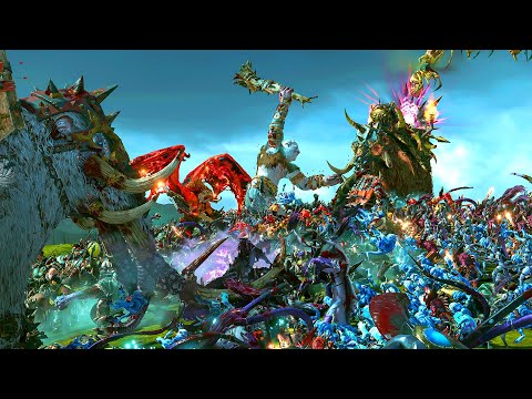 NORSCA vs DAEMONS OF CHAOS - TotalWar Warhammer 3 cinematic battle