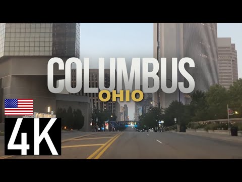 Columbus, Ohio 4K Street Tour - Columbus Driving Tour - Early Morning Short North, High Street