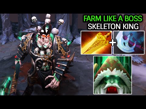 Wraith King Carry – Radiance + Manta Farm Like a Boss vs Meepo Dota 2