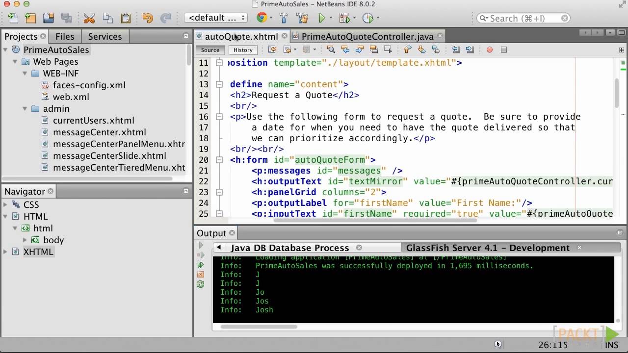 Mastering PrimeFaces Tutorial: Basic and Event Ajax | packtpub.com