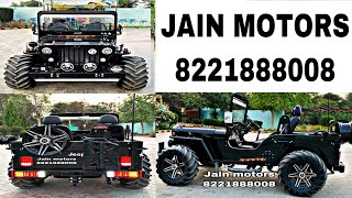 BLACK MODIFIED JEEP | MINI MONSTER TIYERS WITH LOW PROFILE JEEP| JAIN MOTORS 8221888008