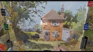 Part 1 Watercolour demo How to Paint an abandoned Cottage