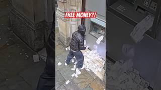 Desperate Man Kicks ATM… Cash Goes FLYING!