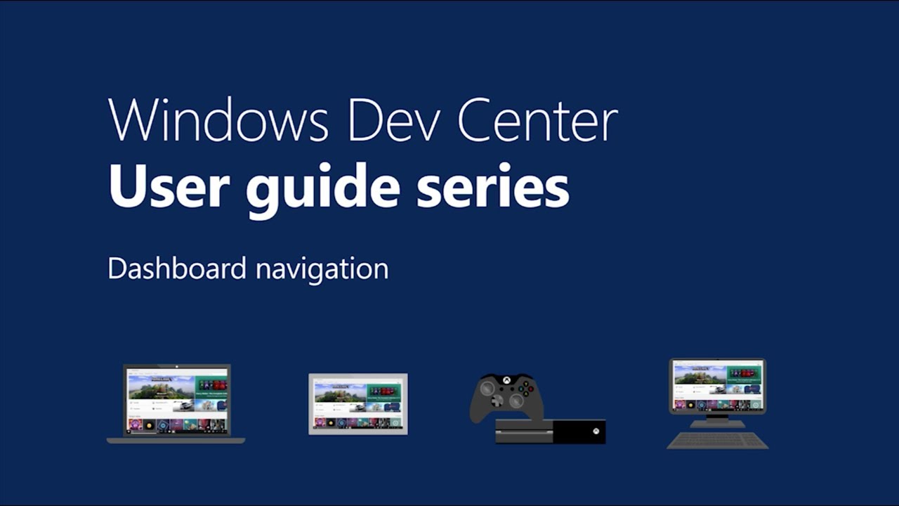 Windows Dev Center Dashboard Navigation