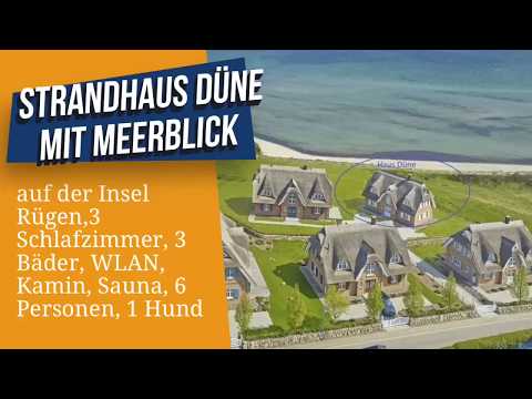 Strandhaus Düne mit Meerblick in Lobbe auf Rügen,3 SZ, 3 Bäder, WLAN, Kamin, Sauna, 6 Pers, 1 Hund