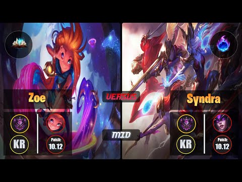 Master ZOE [Unsealed Spellbook] (Mid) VS  SYNDRA - Master KR Patch 10.12