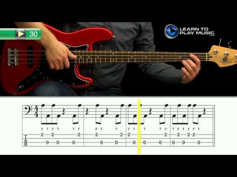 Ex030 How to Play Bass Guitar - Slap Bass Guitar Lessons for Beginners