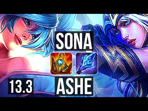 SONA & Ez vs ASHE & Varus (SUP) | 3/0/8, 1300+ games, 1.5M mastery | EUW Challenger | 13.3