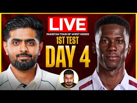 PAK vs WI Live Match Today: Pakistan vs West Indies 1st Test Day 4 | Trinidad | Cricket | Score |