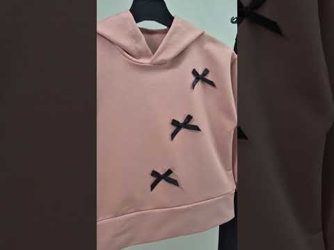 Костюм для девочки с нашивным бантиком та худи двунитка - фото 1 - id-p860468415