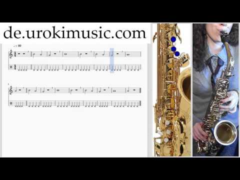 Saxophon Alt Lernen K#1 S#1 U#12 Noten Saxophonunterricht Schule Lied Lehrer Klasse Unterricht Melod