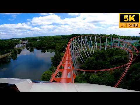 On-ride point of view of Steel Force