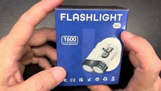 U6 LED Small Powerful Flat EDC Flashlight with Clip,Super Bright 1600 Lumen Rechargeable Mini Pocket