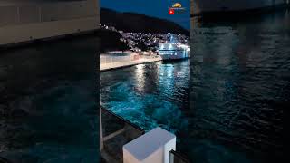 Norwegian Viva Leaving Dubrovnik Croatia At Night