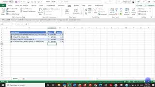 MS Excel Pull Stock Prices automatically into Excel