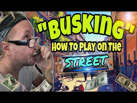 "Busking" Playing Solo Harmonica On The Street