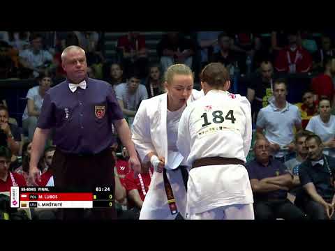 Marta Lubos v Inga Mikstaite EC Shinkyokushin Wroclaw 2018 final