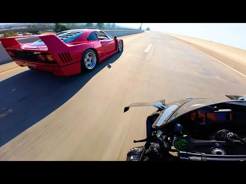 H2R MEETS $3.5 MILLION FERRARI F40! (NEW TOP SPEED)