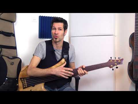 Fre0105 - Fretless #5 (Intonation #4 - blind spielen) - German Bass Lesson Tutorial