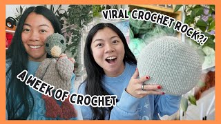 Crocheting Pet Rocks, Going Viral Accidentally, & New Yarn Haul! A Week of Crochet / Studio Vlog 🧶