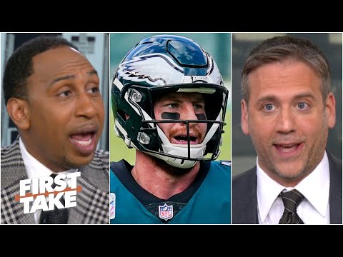 First Take被激烈辯論卡森-溫茨對烏鴉隊的表現。 (First Take gets heated debating Carson Wentz's performance vs. the Ravens)