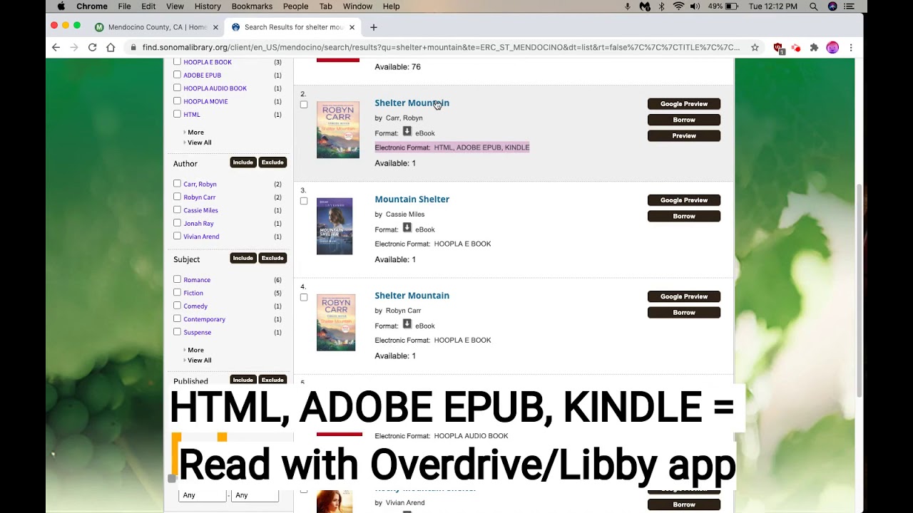 How to Search for & Download eBooks using the Library Catalog