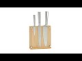 Bambus Messerblock mit Glas Braun - Bambus - Glas - 20 x 22 x 7 cm