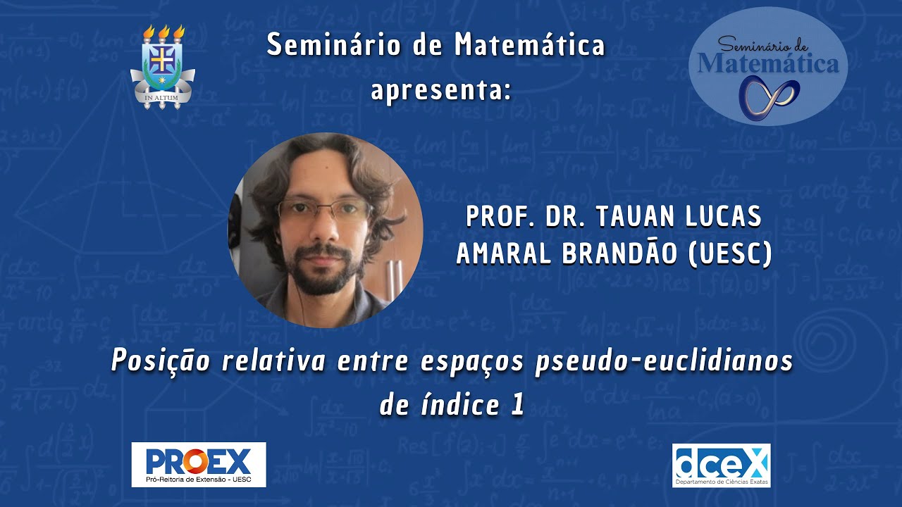 Posição relativa entre espaços pseudo-euclidianos de índice 1 - Prof. Dr. Tauan Lucas Amaral Brandão