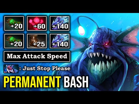 EPIC PERMA BASH Max Attack Speed Offlane Slardar 100% Scariest Fish Ever IMBA Craziest Build DotA 2
