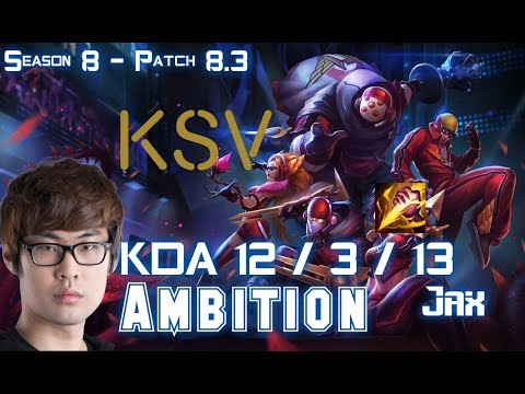 KSV Ambition JAX vs CAMILLE Jungle - Patch 8.3 KR Ranked