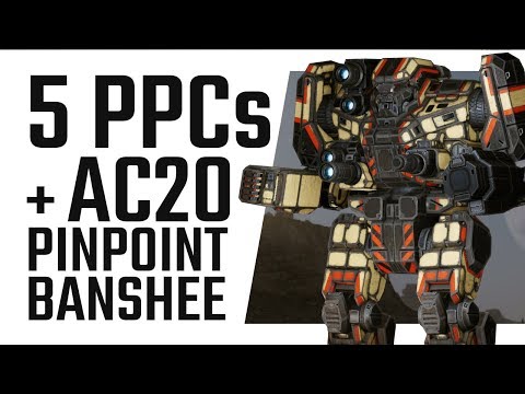 5 PPCs + AC20 Pinpoint Banshee - MEchwarrior Online The Daily Dose #317