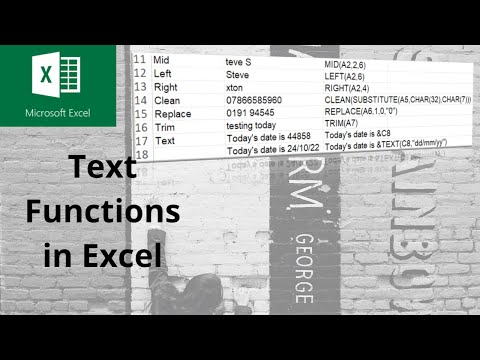 This video explains how to use text functions in Microsoft Excel | ITs ...