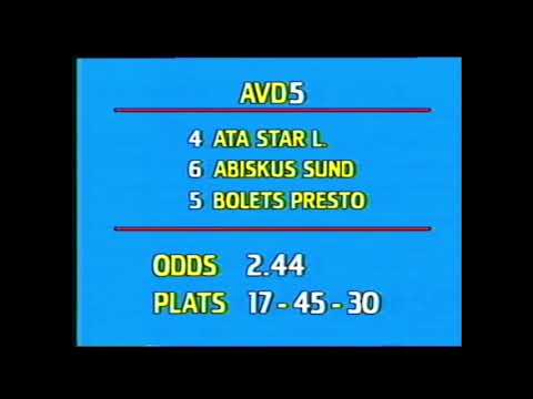 Ata Star L. & Tommy Hanné vinner Konung Gustaf V:s Pokal (250 000 kr) på Åby 1987. Segertid 1.15,2a.