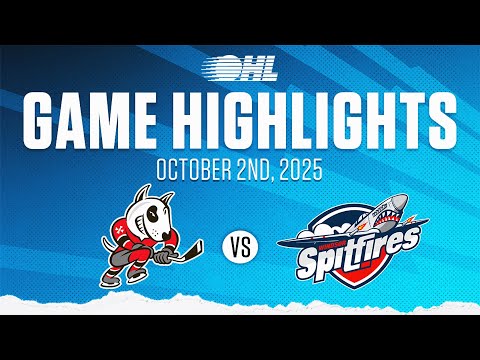 OHL Highlights: Niagara IceDogs @ Windsor Spitfires Oct. 2, 2025