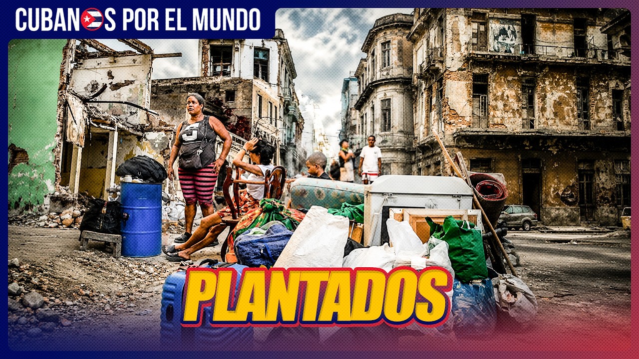 Familia cubana duerme en la calle por riesgo de derrumbe