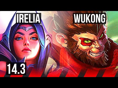 IRELIA vs WUKONG (TOP) | 6 solo kills, Godlike, 11/3/6, 300+ games | KR Master | 14.3
