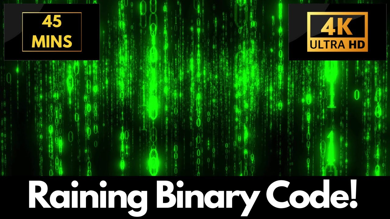 Matrix Binary Falling Rain Code Screensaver | 45 MINUTE Screensaver & Live Wallpaper HD! No Audio!