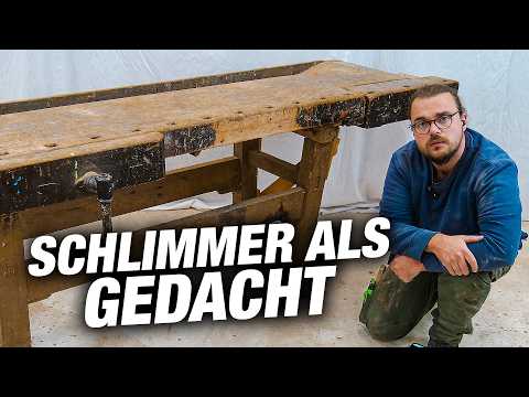 Fast eingestürzt! Kann ich diese 100 Jahre alte Hobelbank noch retten?