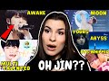 Discovering JIN from BTS ~PART 2 (Awake, Moon, Yours, Abyss, ‘Multi talented king’,…) | REACTION
