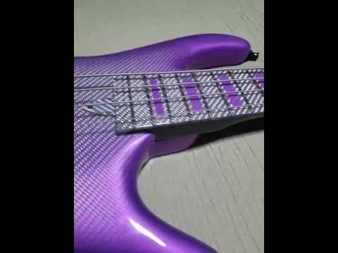 Purple/silver carbon fiber LED bass
