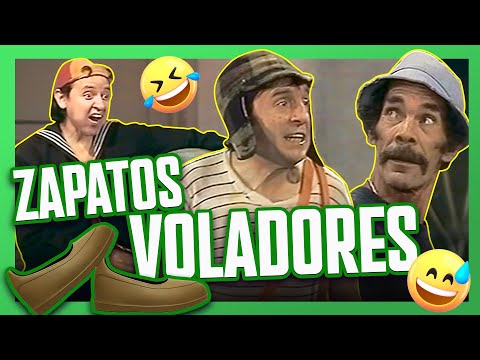 El Chavo y Quico compiten lanzando zapatos