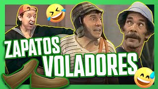 El Chavo y Quico compiten lanzando zapatos