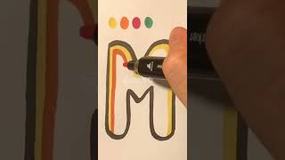 Colouring Letter M #alphabet #coloring #art #letterM #shorts #creative #anxiety #doechii #trending