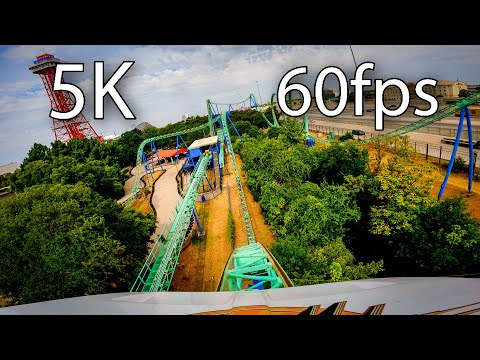 Shock Wave front seat on-ride 5K POV @60fps Six Flags Over Texas