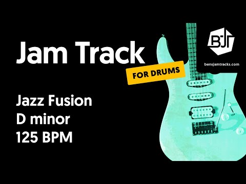 Jazz Fusion Jam Track in D minor (for drums) "Vibing" - BJT #57