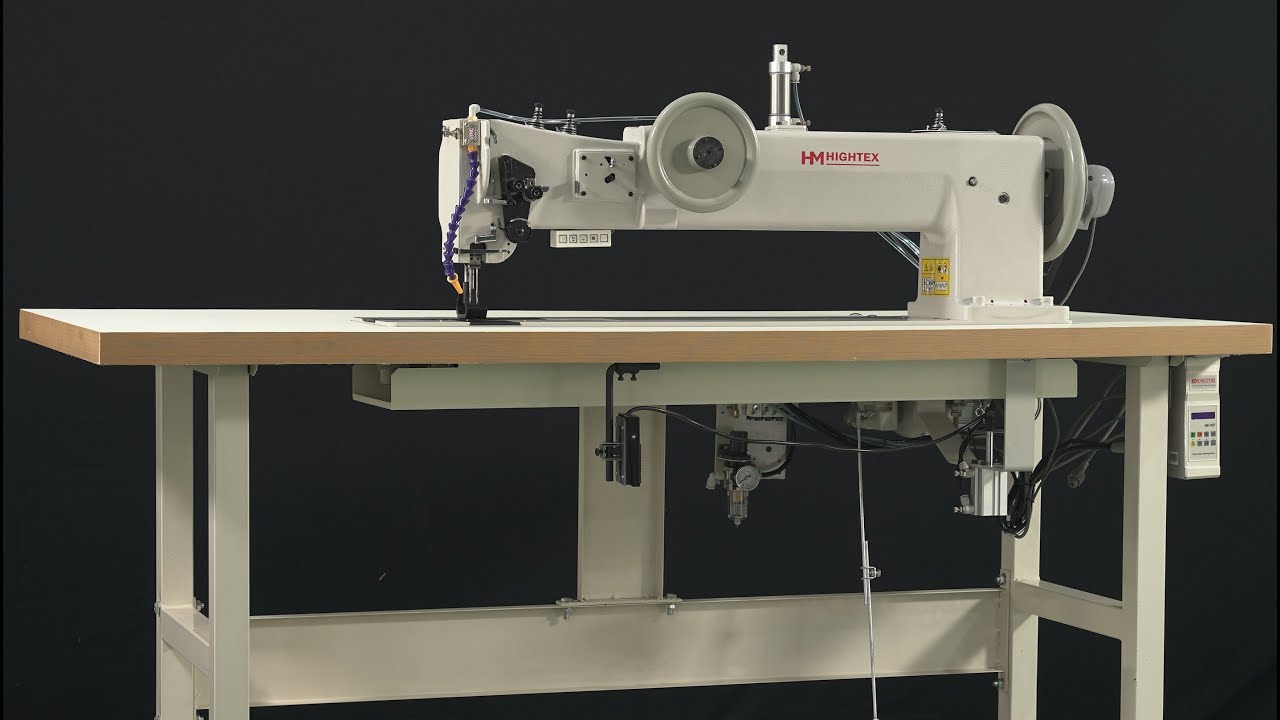 Machine à coudre industrielle triple entraînement à bras long