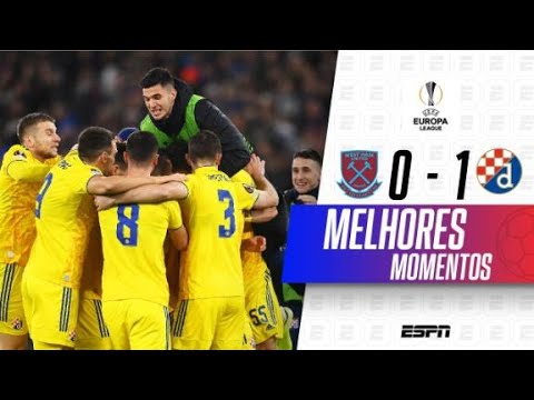 GOLAÇO ABSURDO DE MUITO LONGE, E DÍNAMO ZAGREB VENCE O WEST HAM NA INGLATERRA | Europa League