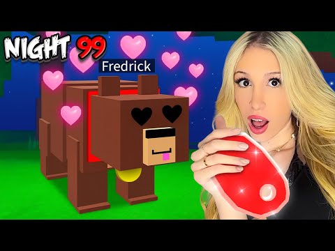 SURVIVING 99 NIGHTS with a PET BEAR in 99 NIGHTS IN THE FOREST... *NEW TAMING UPDATE*